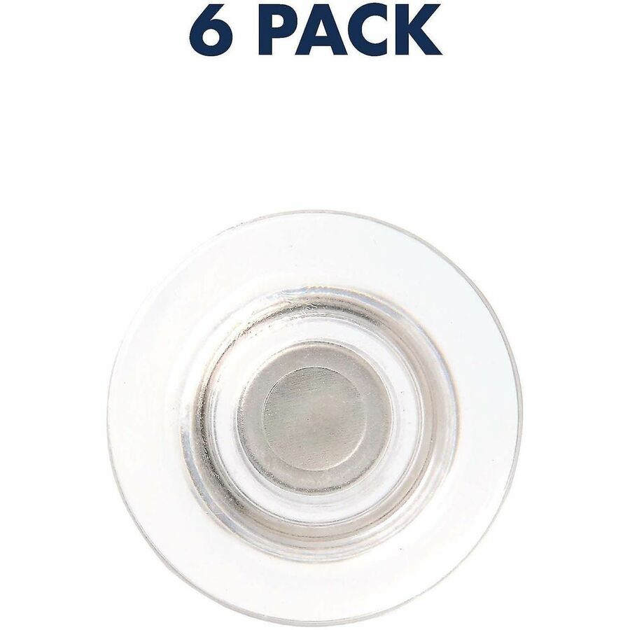 Quartet Large Glass Board Magnets - 6 / Pack - Clear