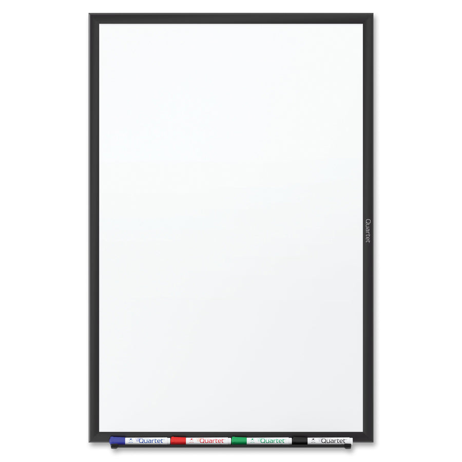 Quartet Classic Total Erase Whiteboard - 48" (4 ft) Width x 36" (3 ft) Height - White Melamine Surface - Black Aluminum 