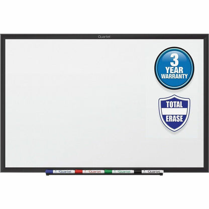 Quartet Classic Total Erase Whiteboard - 48" (4 ft) Width x 36" (3 ft) Height - White Melamine Surface - Black Aluminum 