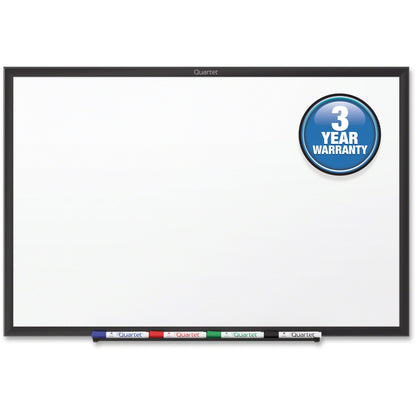 Quartet Classic Total Erase Whiteboard - 60" (5 ft) Width x 36" (3 ft) Height - White Melamine Surface - Black Aluminum 