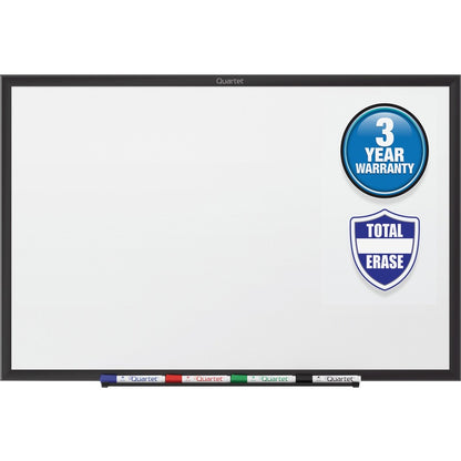 Quartet Classic Total Erase Whiteboard - 60" (5 ft) Width x 36" (3 ft) Height - White Melamine Surface - Black Aluminum 