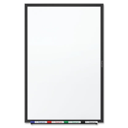Quartet Classic Total Erase Whiteboard - 72" (6 ft) Width x 48" (4 ft) Height - White Melamine Surface - Black Aluminum 