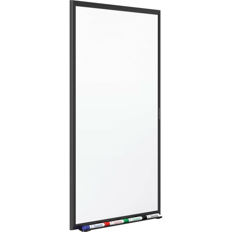 Quartet Classic Total Erase Whiteboard - 72" (6 ft) Width x 48" (4 ft) Height - White Melamine Surface - Black Aluminum 