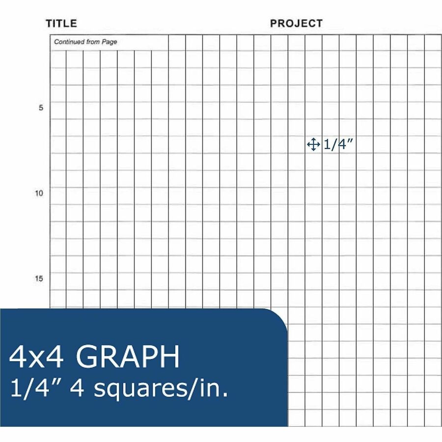 Roaring Spring 4x4 Graph Single Copy Lab Book with Numbered Pages - 72 Sheets - 144 Pages - Printed - Casebound/Sewn - 1