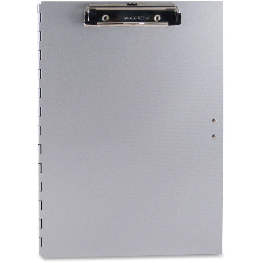 Saunders Tuff Writer Recycled Aluminum Clipboard - 1" Clip Capacity - Side Opening - 12" Sheet Size - Aluminum - Silver 