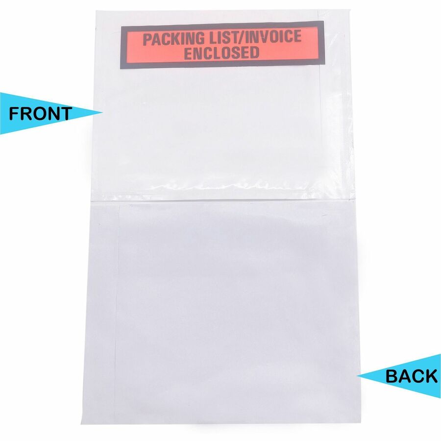 Sparco Pre-Labeled Waterproof Packing Envelopes - Packing List - 4 1/2" Width x 5 1/2" Length - Self-adhesive Seal - Whi