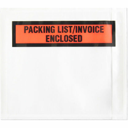 Sparco Pre-Labeled Waterproof Packing Envelopes - Packing List - 4 1/2" Width x 5 1/2" Length - Self-adhesive Seal - Whi