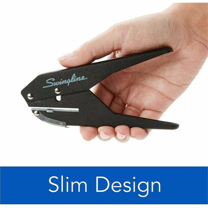 Swingline Low-Force 1-Hole Punch - 1 Punch Head(s) - 20 Sheet - 9/32" Punch Size - Black