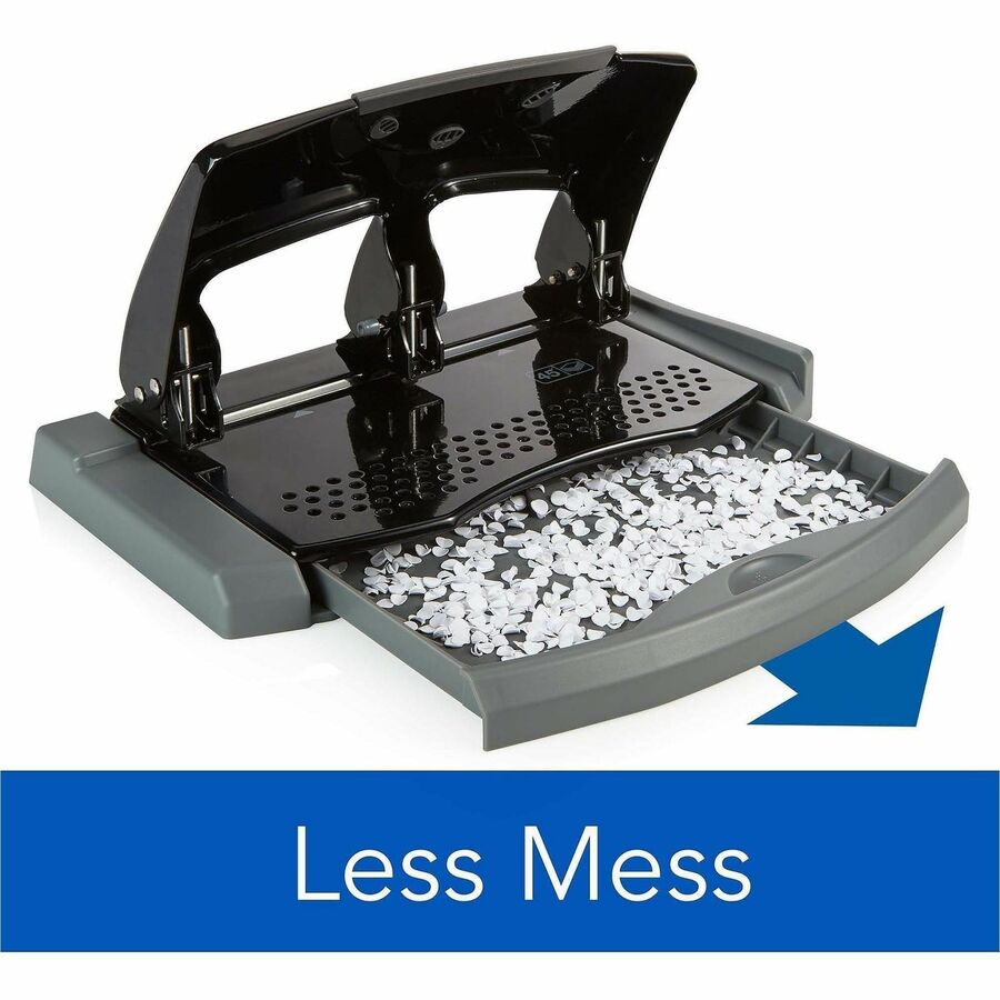 Swingline SmartTouch 3-Hole Punch - 3 Punch Head(s) - 45 Sheet - 9/32" Punch Size - Black, Gray