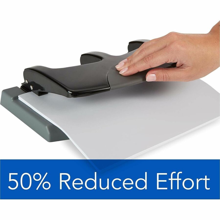 Swingline SmartTouch 3-Hole Punch - 3 Punch Head(s) - 45 Sheet - 9/32" Punch Size - Black, Gray