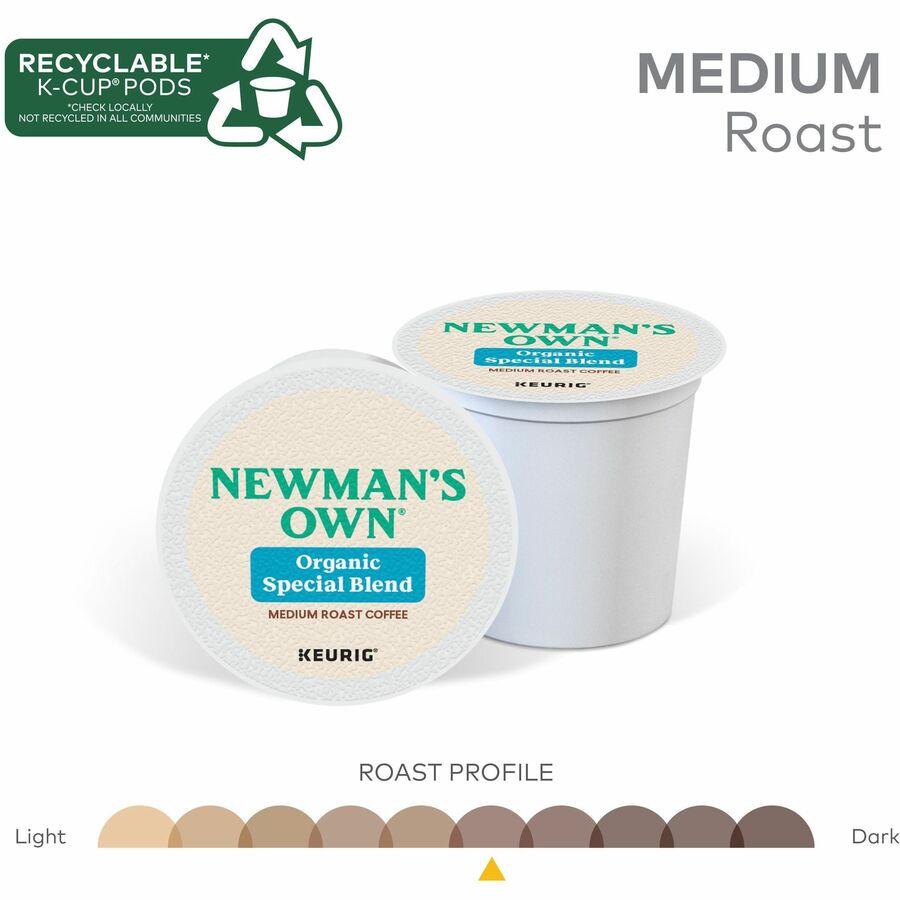 Newman's Own® Organics K-Cup Organic Special Blend Coffee - Compatible with Keurig Brewer - Regular - Dark - K-Cup - Spe