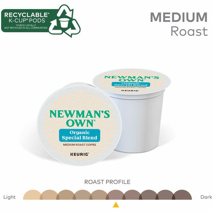 Newman's Own® Organics K-Cup Organic Special Blend Coffee - Compatible with Keurig Brewer - Regular - Dark - K-Cup - Spe