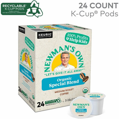Newman's Own® Organics K-Cup Organic Special Blend Coffee - Compatible with Keurig Brewer - Regular - Dark - K-Cup - Spe
