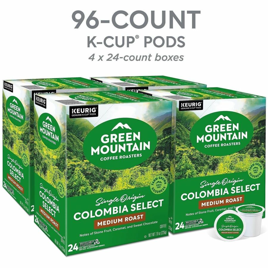 Green Mountain Coffee Roasters® K-Cup Colombia Select Coffee - Compatible with Keurig Brewer - Regular - Medium - K-Cup 