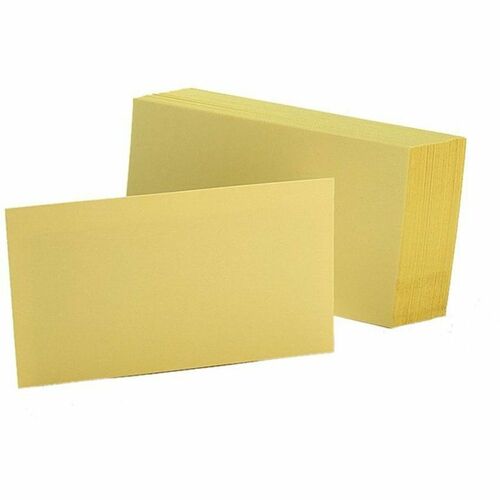 Oxford Colored Blank Index Cards - 100 Sheets - Plain - 3" x 5" Sheet Size - Canary Paper - Durable - Recycled - 100 / P