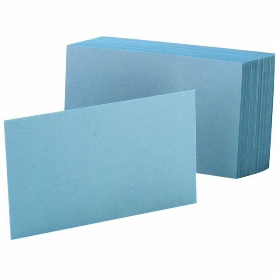 Oxford Colored Blank Index Cards - 100 Sheets - Plain - 4" x 6" Sheet Size - Blue Paper - Durable - 100 / Pack