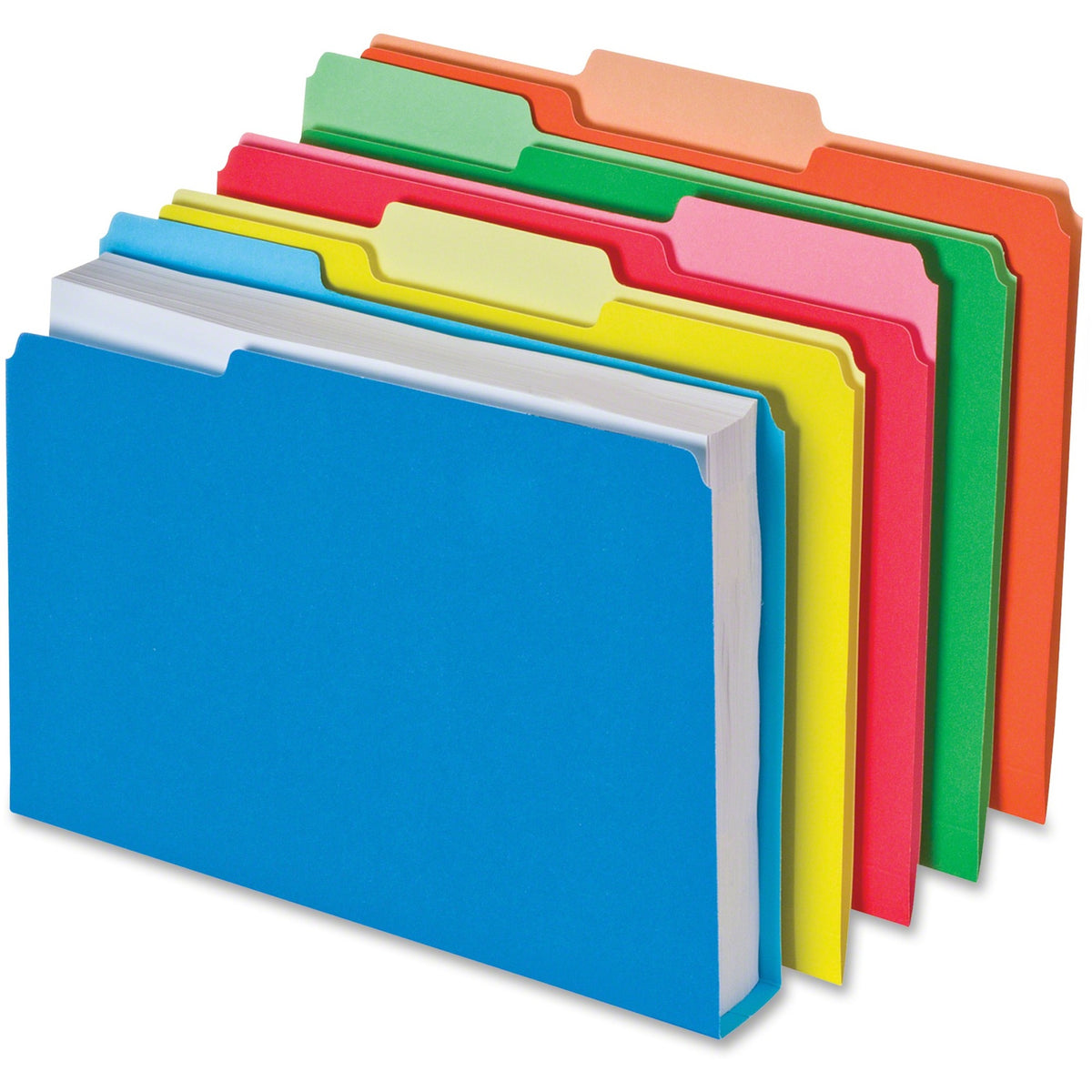 Pendaflex Double Stuff 1/3 Tab Cut Letter Recycled Top Tab File Folder - 8 1/2" x 11" - 250 Sheets Capacity - Top Tab Lo