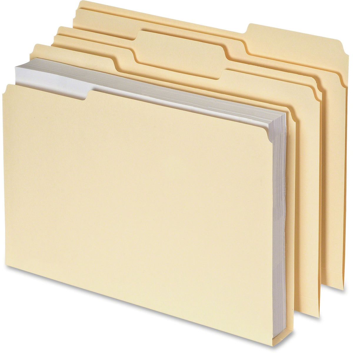 Pendaflex Double Stuff 1/3 Tab Cut Letter Recycled Top Tab File Folder - 8 1/2" x 11" - 600 Sheets Capacity - Top Tab Lo