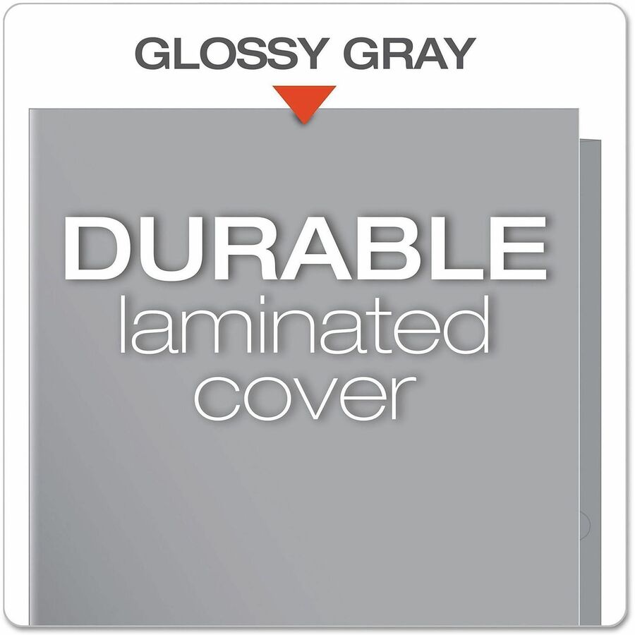 Oxford Showfolio Letter Pocket Folder - 8 1/2" x 11" - 100 Sheets Capacity - 2 Internal Pocket - Gray - 25 / Box