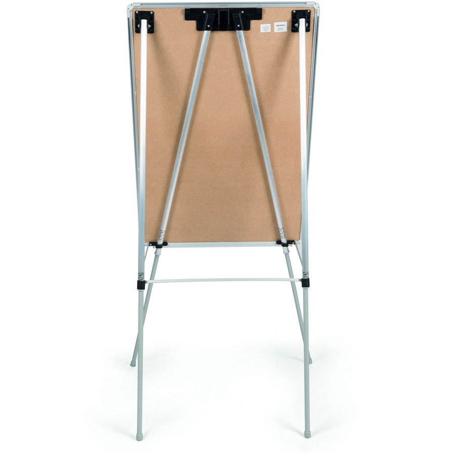 MasterVision Quadpod Presentation Easel - 28" (2.3 ft) Width x 40.5" (3.4 ft) Height - White Surface - Gray Aluminum Fra