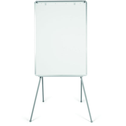 MasterVision Quadpod Presentation Easel - 28" (2.3 ft) Width x 40.5" (3.4 ft) Height - White Surface - Gray Aluminum Fra