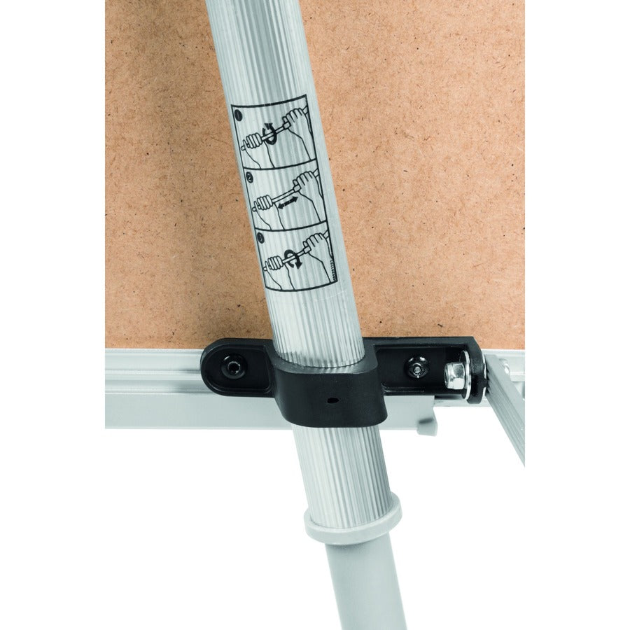 MasterVision Quadpod Presentation Easel - 28" (2.3 ft) Width x 40.5" (3.4 ft) Height - White Surface - Gray Aluminum Fra