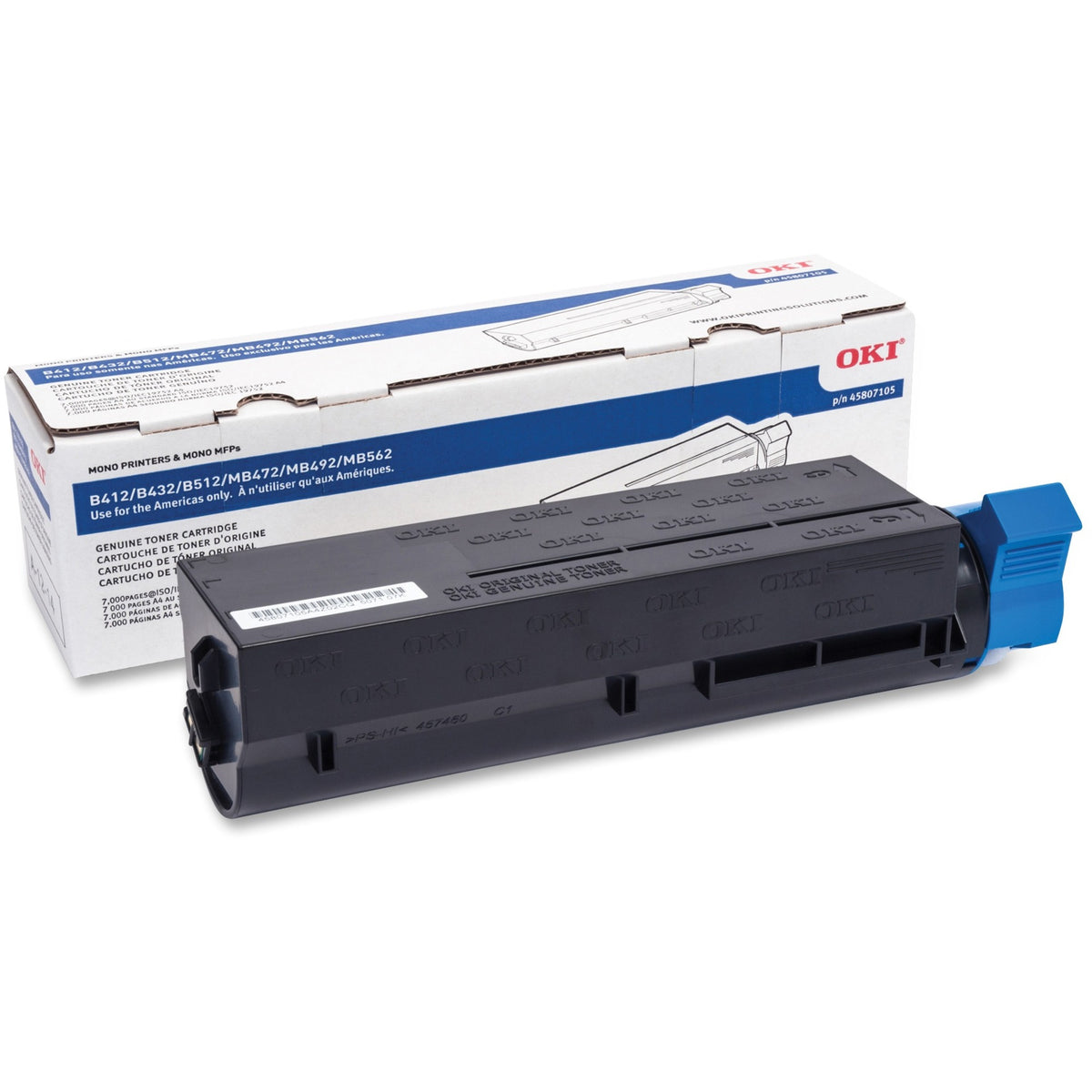 Oki Original High Yield LED Toner Cartridge - Black - 1 Each - 7000 Pages