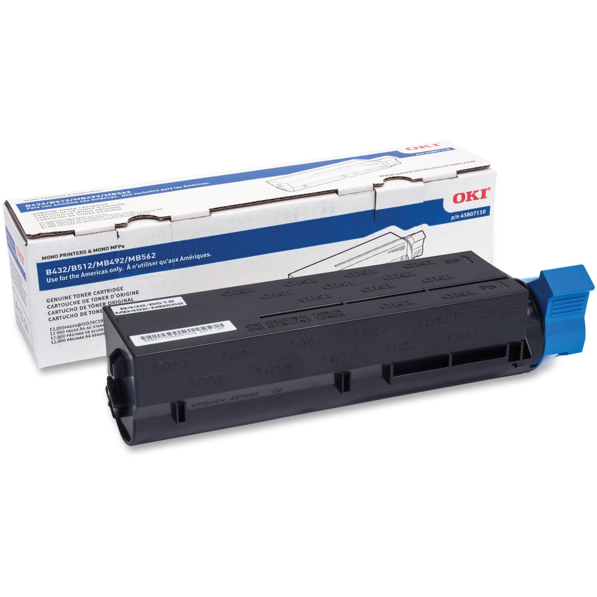 Oki Original LED Toner Cartridge - Black - 1 Each - 12000 Pages