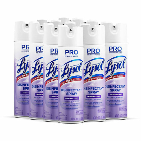 Professional Lysol Lavender Disinfectant Spray - For Multipurpose - Spray - 19 oz (1.19 lb) - Lavender Scent - 12 / Cart