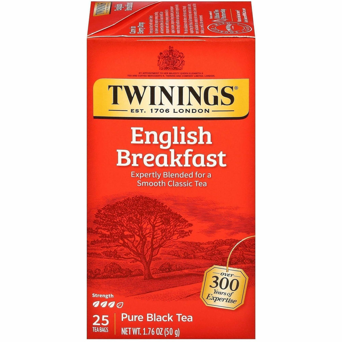 Twinings of London English Breakfast Black Tea Bag - 25 Cup - 25 / Box