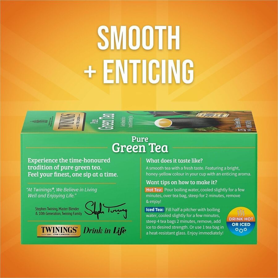 Twinings of London 100% Natural Green Tea Bag - 25 Cup - 25 / Box