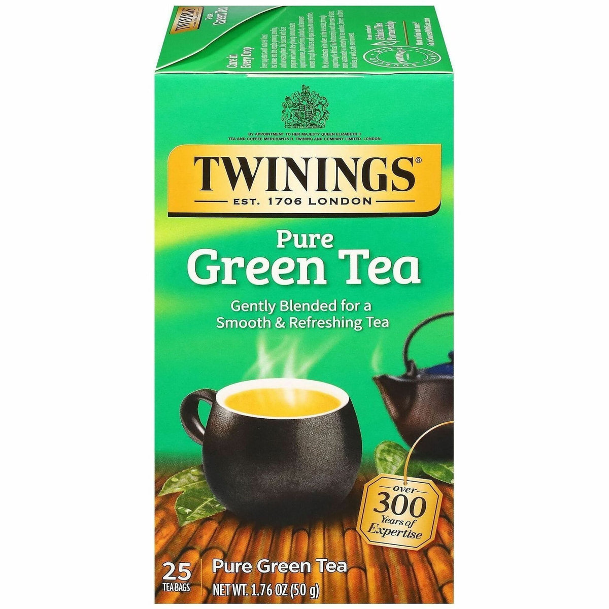 Twinings of London 100% Natural Green Tea Bag - 25 Cup - 25 / Box