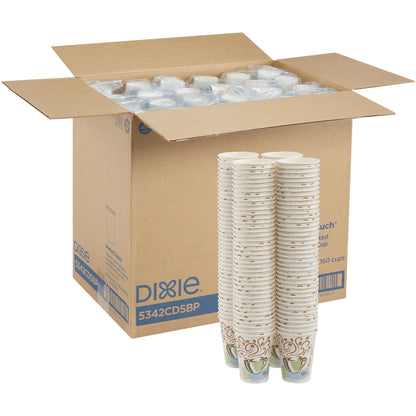 Dixie PerfecTouch 12 oz Insulated Paper Hot Coffee Cups by GP Pro - 12 fl oz - Assorted - Paper - Coffee, Hot Drink - 16