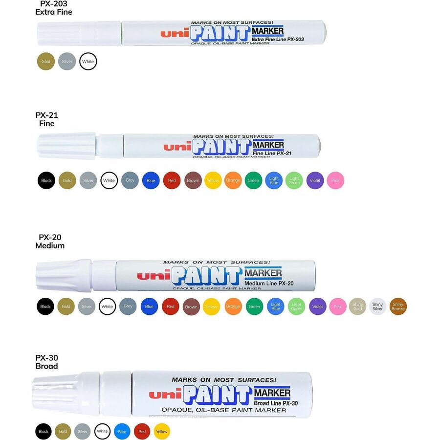 uni® uni-Paint PX-20 Oil-Based Marker - Violet Ink - Oil Based - White Barrel - 12 / Dozen