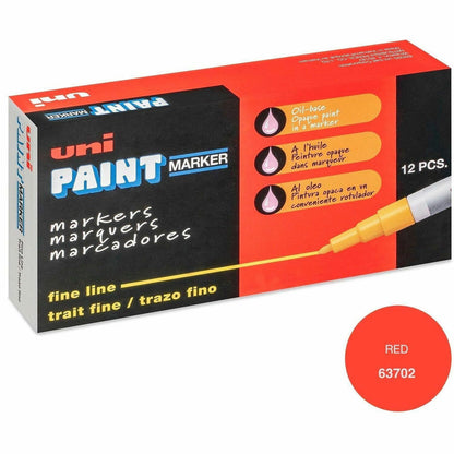 uniball™ uni-Paint PX-21 Oil-Based Marker - Red Ink - Oil Based - 12 / Dozen
