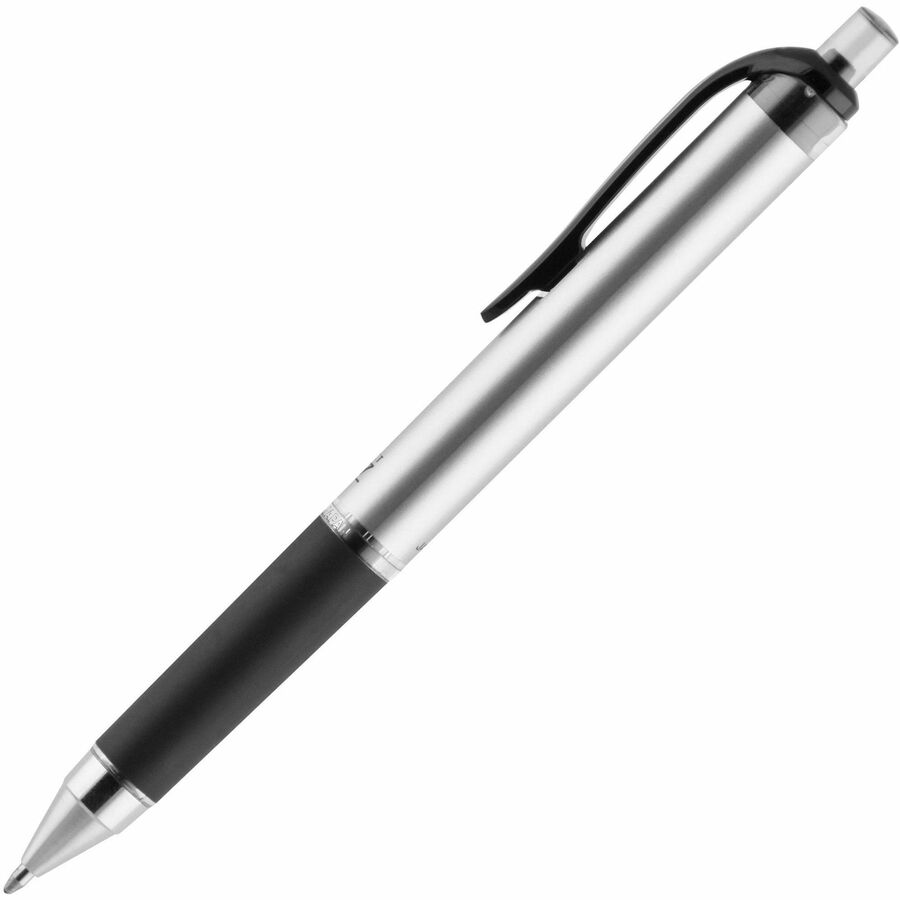 uniball™ 207 Impact RT Gel Pens - 1 mm Bold Pen Point - Refillable - Retractable - Black Ink - Gel-based - Metallic Barr