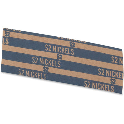 PAP-R Flat Coin Wrappers - Total $2.00 in 40 Coins of 5¢ Denomination - Heavy Duty - Paper, Kraft - Blue - 1000 / Box