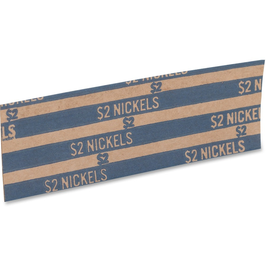 PAP-R Flat Coin Wrappers - Total $2.00 in 40 Coins of 5¢ Denomination - Heavy Duty - Paper, Kraft - Blue - 1000 / Box