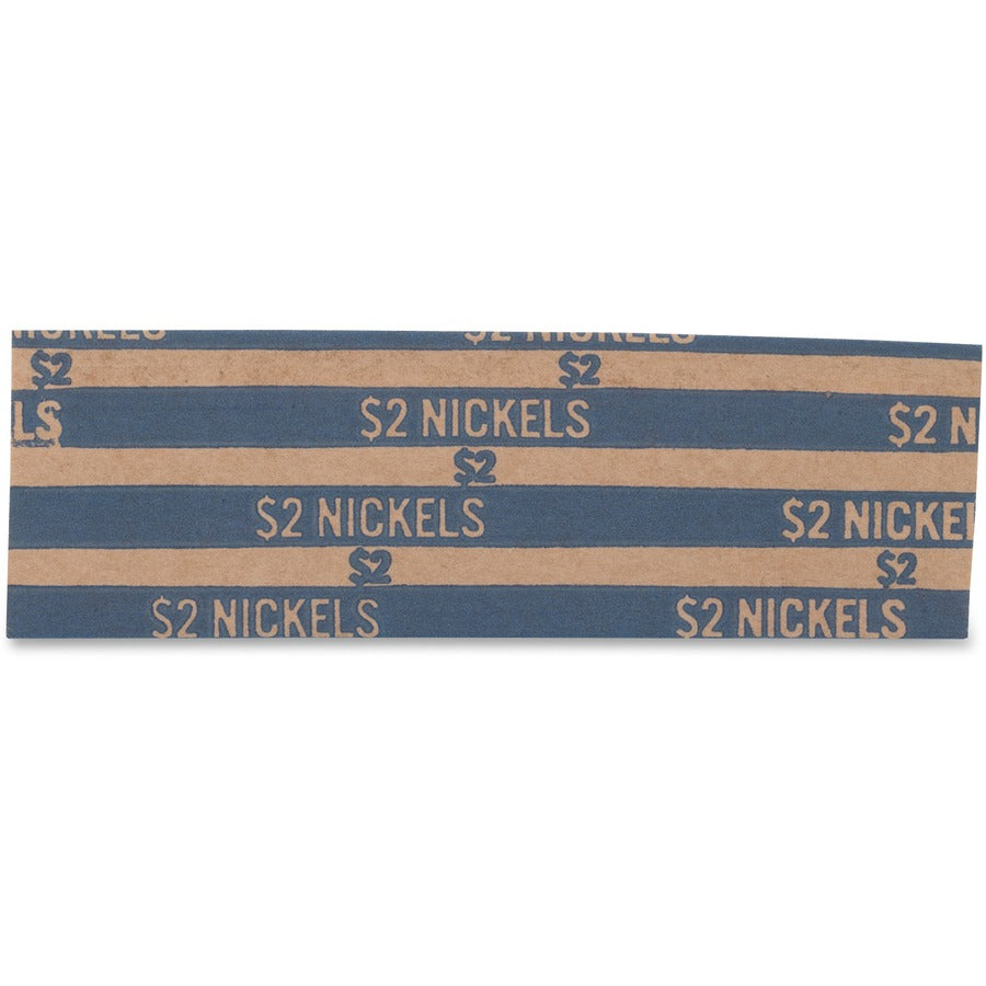 PAP-R Flat Coin Wrappers - Total $2.00 in 40 Coins of 5¢ Denomination - Heavy Duty - Paper, Kraft - Blue - 1000 / Box