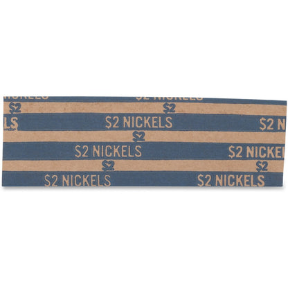 PAP-R Flat Coin Wrappers - Total $2.00 in 40 Coins of 5¢ Denomination - Heavy Duty - Paper, Kraft - Blue - 1000 / Box