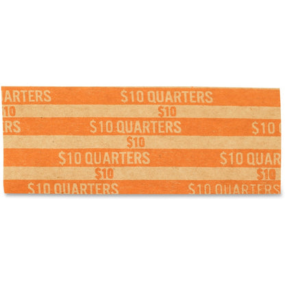 PAP-R Flat Coin Wrappers - Total $10 in 40 Coins of 25¢ Denomination - Heavy Duty - Paper - Kraft - 1000 / Box