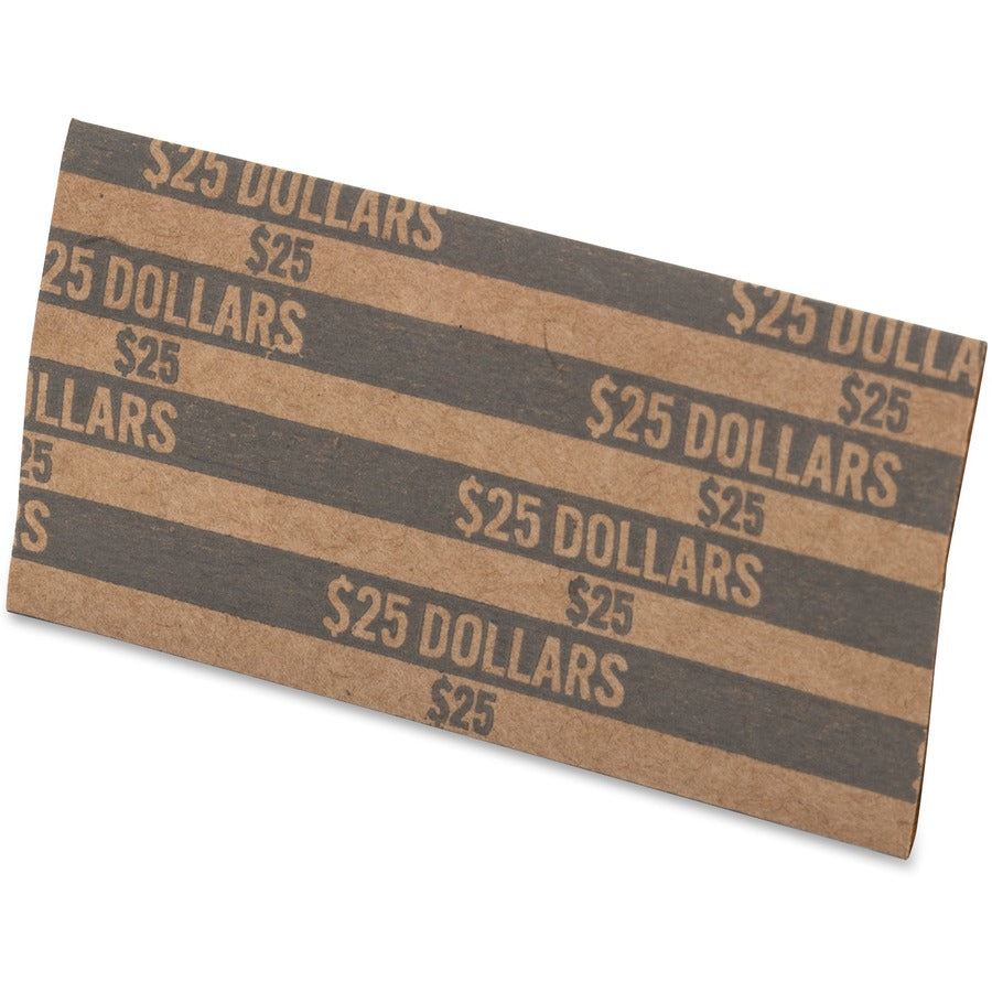 PAP-R Flat Coin Wrappers - Total $25 in 25 Coins of $1 Denomination - Heavy Duty - Paper - Dark Gray - 1000 / Box