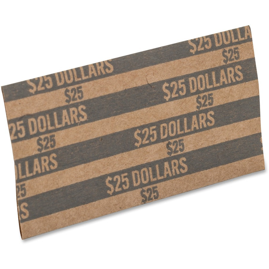 PAP-R Flat Coin Wrappers - Total $25 in 25 Coins of $1 Denomination - Heavy Duty - Paper - Dark Gray - 1000 / Box