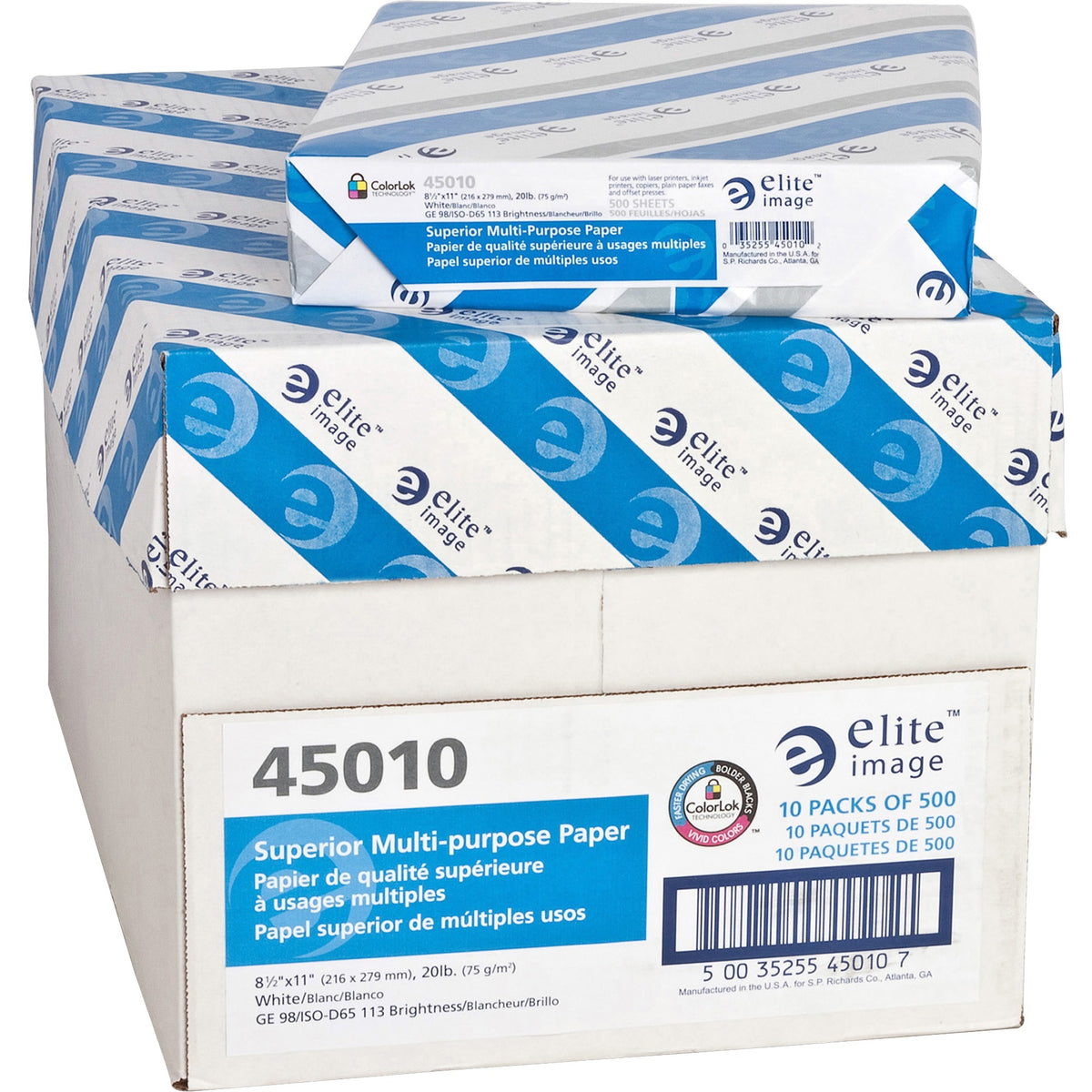 Elite Image Superior Multipurpose Paper - White - 98 Brightness - Letter - 8 1/2" x 11" - 20 lb Basis Weight - Sustainab