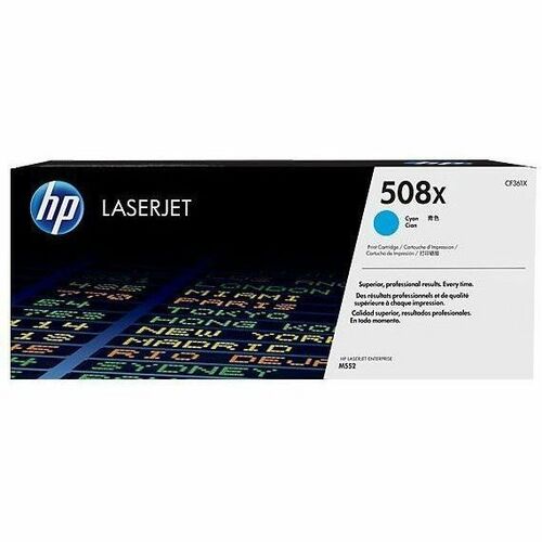 HP 508X Original High Yield Laser Toner Cartridge - Single Pack - Cyan - 1 Each - 9500 Pages