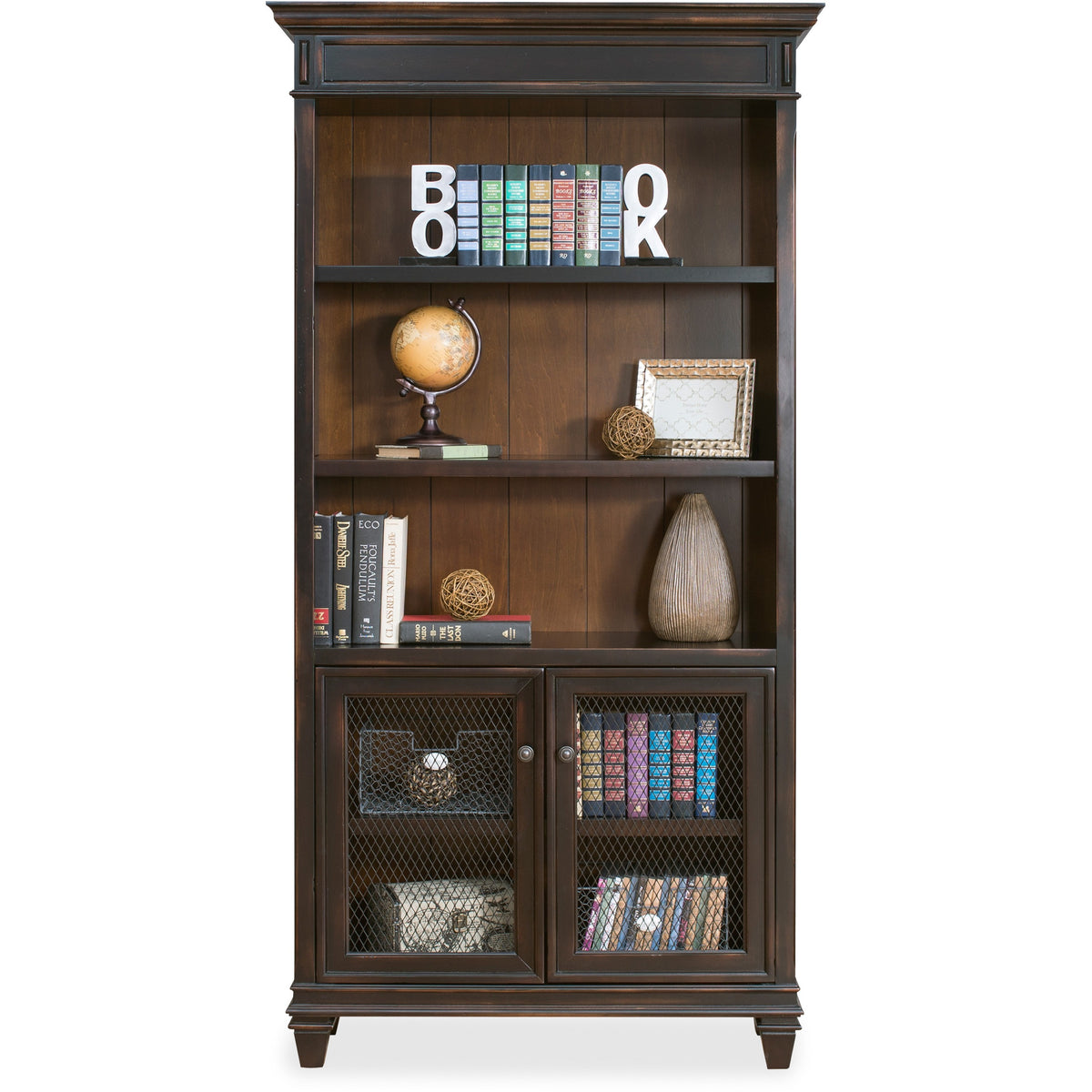 Martin Hartford Bookcase with Lower Doors - 78" Height x 40" Width x 14" Depth - 2 Door(s) - 5 Shelve(s) - 3 Adjustable 