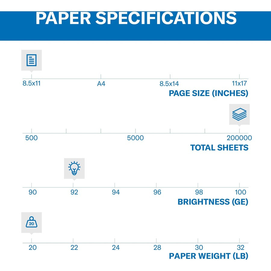 Hammermill Tidal Recycled Copy Paper - White - 92 Brightness - Letter - 8 1/2" x 11" - 20 lb Basis Weight - Sustainable 