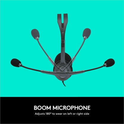 Logitech Stereo Headset H111 - Stereo - Mini-phone (3.5mm) - Wired - 32 Ohm - 20 Hz to 20 kHz - Over-the-head - Binaural