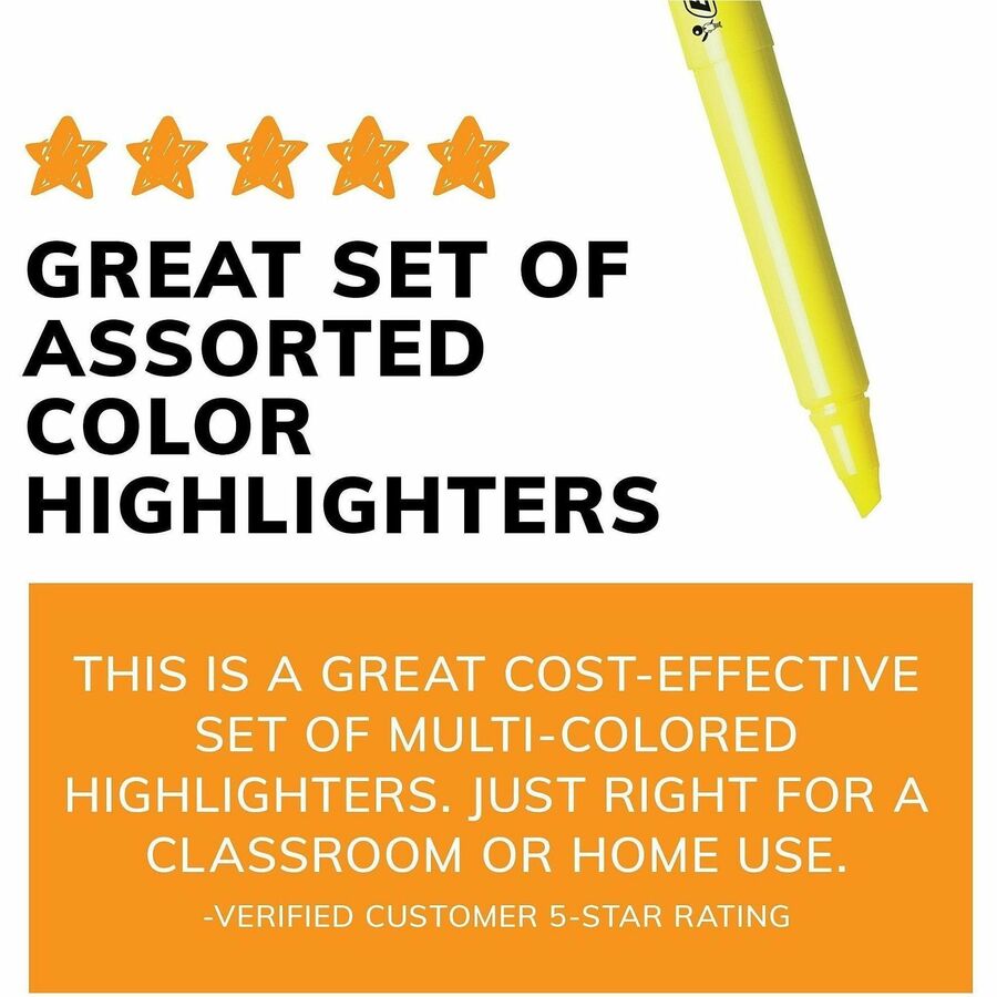 BIC Brite Liner Highlighter, Assorted - Fluorescent Assorted Ink - 1 Set