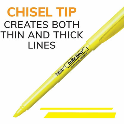 BIC Brite Liner Highlighter, Assorted - Fluorescent Assorted Ink - 1 Set